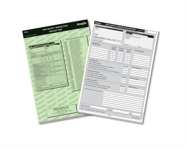 Regin REGP50 Gas Safety Inspection Report Pad
