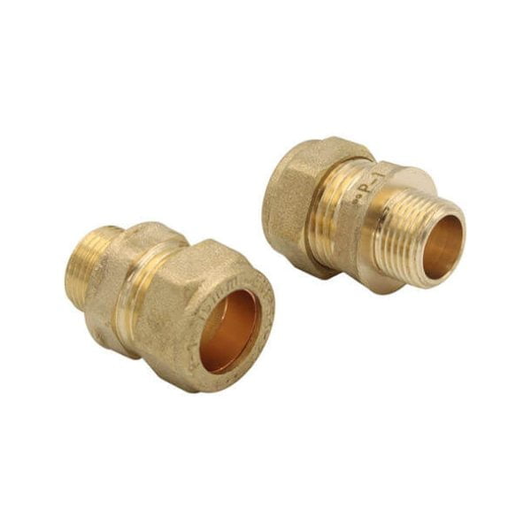 PlumbinBits 15mm x 3/8" BSP European Flexible Tap Connection Adapters (Pair)
