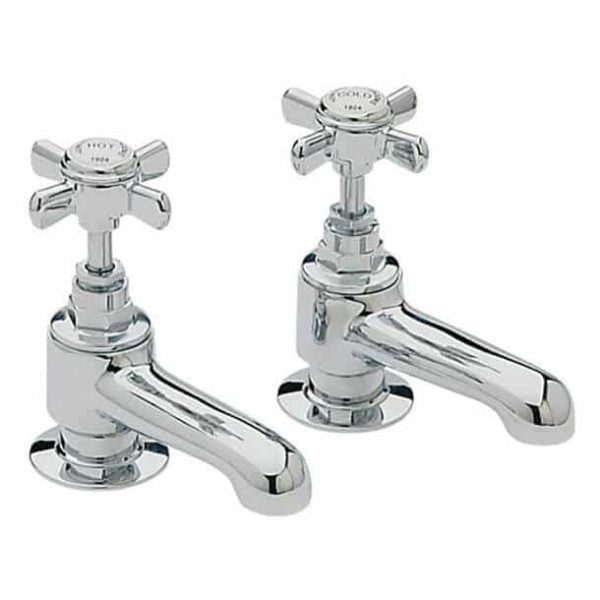 Heritage TDCC01 Dawlish quarter turn bath pillar taps chrome