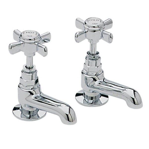 Heritage TDCCS00 Dawlish short nose basin pillar taps chrome pair