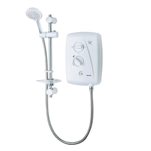 Triton T80Z 8.5kW Fast-Fit Electric Shower White/Chrome front view