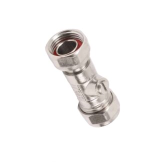 PlumbinBits 15mm x 1/2" BSP Compression Isolation Valve & Tap Connector Chrome