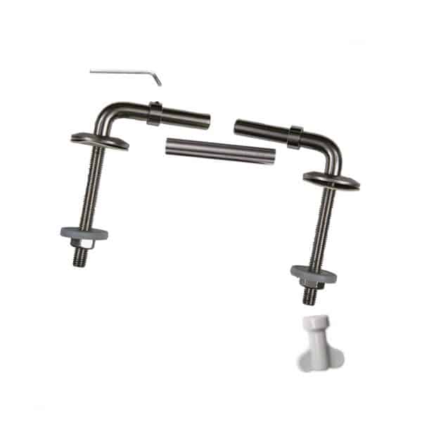 Celmac FSS13SS Anti Vandal Angled Toilet Seat Hinges Steel with Bar