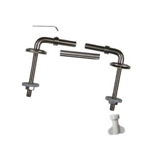 Celmac FSS13SS Anti Vandal Angled Toilet Seat Hinges Steel with Bar