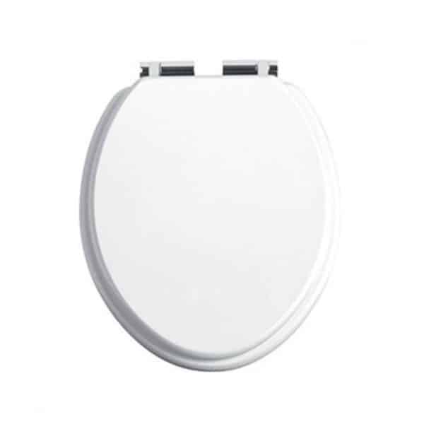Heritage TSWGL101SC White Gloss Toilet Seat with Chrome Soft Close Hinges