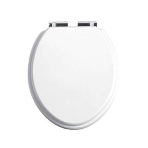 Heritage TSWGL101SC White Gloss Toilet Seat with Chrome Soft Close Hinges