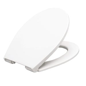 Siamp Mougins Evo white thermoset toilet seat with soft close hinges