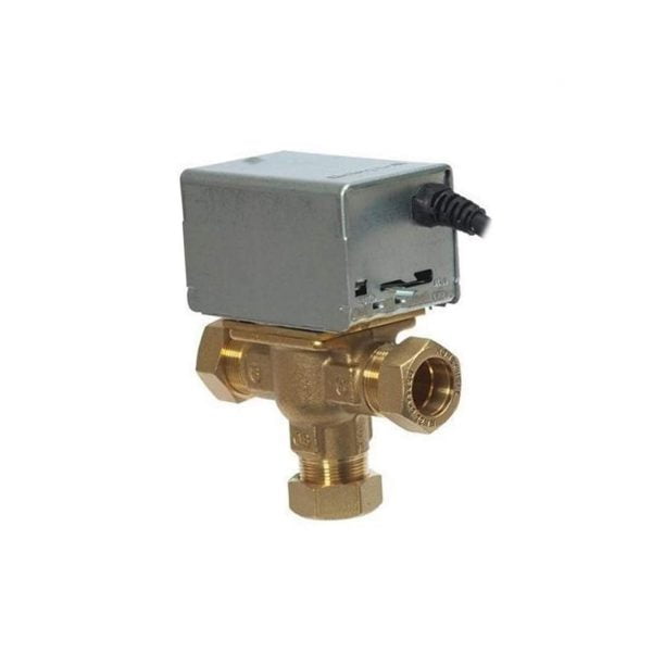 Honeywell V4073A1039U 22mm 3-port mid-position motorised valve