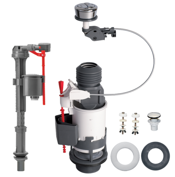 Wirquin 10120673  Jollyflush Cistern Refurbishment Kit with Dual Flush Valve and Inlet Valve  (Old Code 14010402)