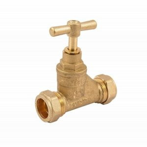 Embrass Peerless 301611 Brass 22mm Compression Stop Tap