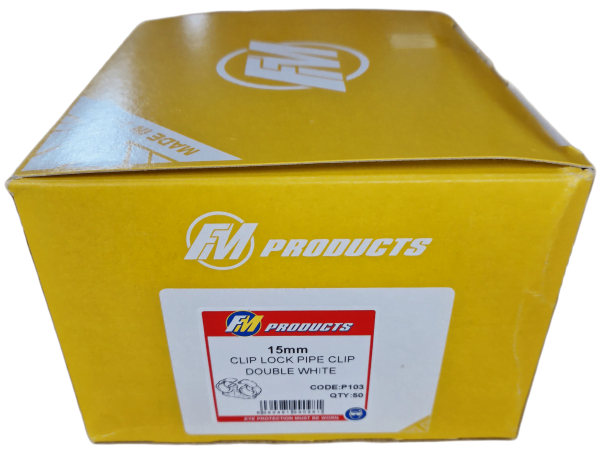 Unifix Double Kliplok Pipe Clip 15mm white