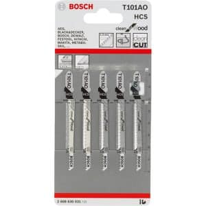 Bosch T 101 AO Clean for Wood jigsaw blades pack of 5