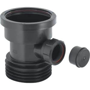 McAlpine DC1-BL-BO 4" black drain connector with boss