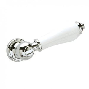 Heritage CPC00 Traditional Cistern Lever in white porcelain and chrome