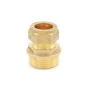 PlumbinBits 15mm Compression x 3/4" BSP Male Iron Thread Adapter