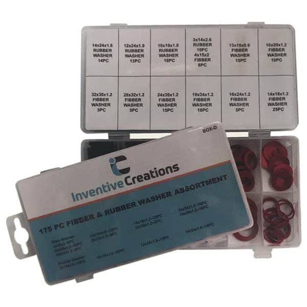 Inventive Creations WBOXD Mixed Fibre & Rubber Washer Box D