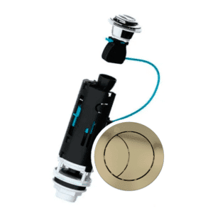 Viva Skylo SKY005 cable dual flush valve with brushed brass push button