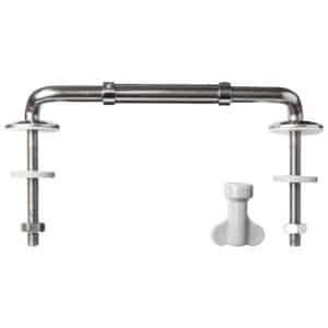 Celmac 20120548 stainless steel cranked anti-vandal toilet seat hinges pair