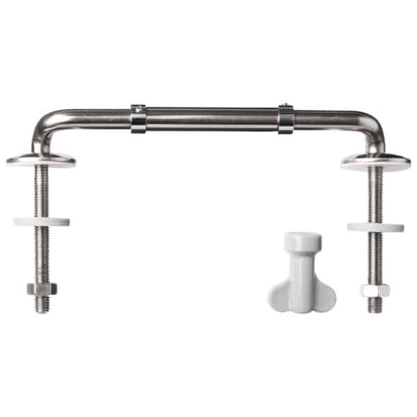 Celmac 20120548 stainless steel cranked anti-vandal toilet seat hinges pair