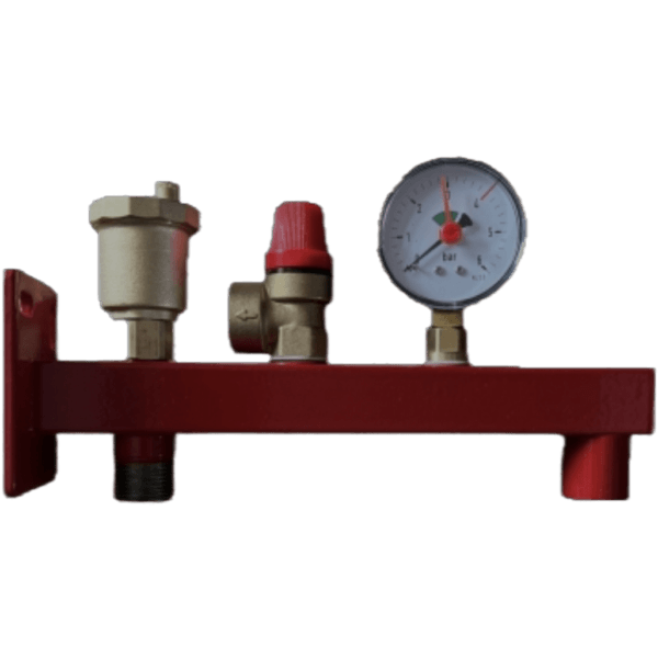 Rob Pond BKIT Expansion Vessel Bar Kit with pressure relief valve, air vent and gauge