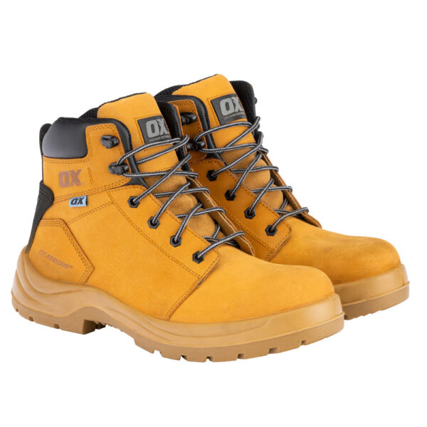 OX Attitude Honey Nubuck Leather Safety Boots Size UK 9