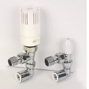 Myson TRV2PAK 15mm chrome angled thermostatic radiator valve and lockshield pack