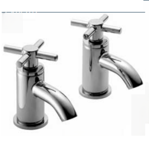 Instinct 4E1033 Karma Chrome Bath Pillar Tap Pair – Brass Bathroom Taps
