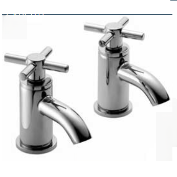 Instinct 4E1033 Karma Chrome Bath Pillar Tap Pair – Brass Bathroom Taps