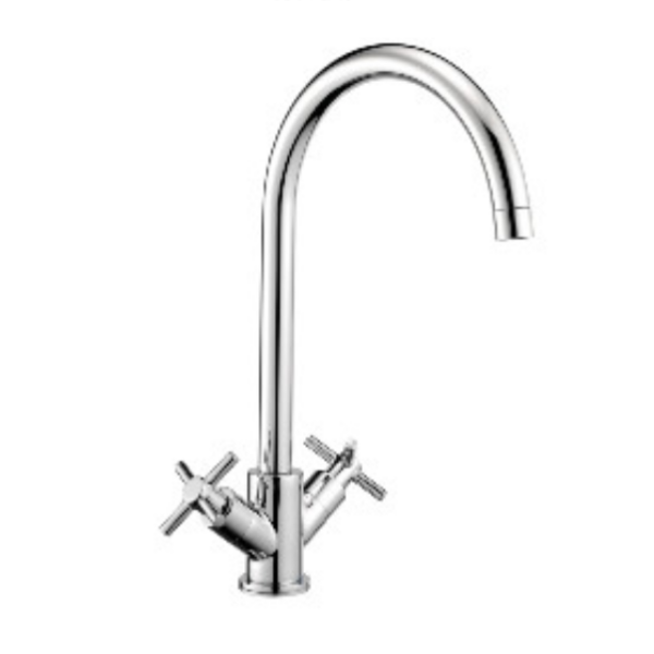 Instinct 4E1104 Karma Mono Kitchen Sink Mixer Tap Chrome Traditional Crosshead Handles