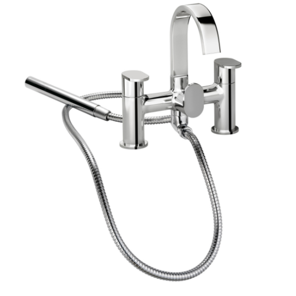 Instinct 4E1136 Ecstasy Blade Chrome Bath Shower Mixer with Handset & Hose