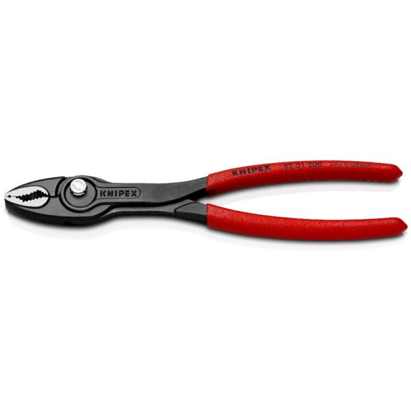 Knipex 82 01SB TwinGrip® Front and Side Gripping Pliers with Non-Slip Plastic Coating Grey Atramentized Polished 200mm