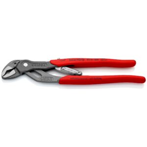 Knipex 85 01SB SmartGrip® Water Pump Pliers with Automatic Adjustment with Non-Slip Plastic Coating Grey Atramentized Polished 250mm