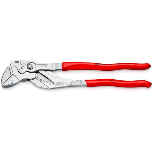 Knipex 86 03SB Pliers Wrench Pliers and a Wrench in a Single Tool Plastic Coated Chrome-Plated 300mm