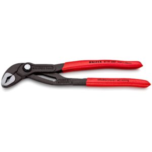 Knipex 87 01SB Cobra® High-Tech Water Pump Pliers With Non-Slip Plastic Coating Grey Atramentized Polished 250mm