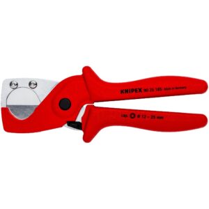 Knipex 90 25185 Pipe Cutter For Plastic Composite Pipes Glass Fibre Reinforced Plastic Handles 185mm