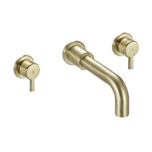Bristan AL 3TH WMBAS BB Altum 3 Tap Hole Wall Mounted Basin Mixer Brushed Brass