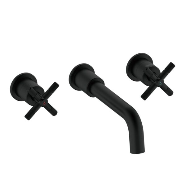 Bristan CRU 3TH WMBF BLK Cruzar 3 Tap Hole Wall Mounted Bath Filler Matt Black