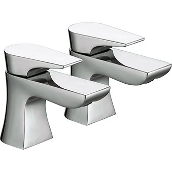 Bristan HOU 1/2 C Hourglass Basin Pillar Taps Chrome
