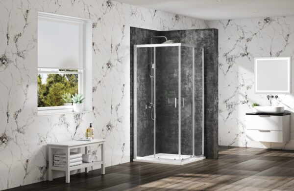 Merlyn MBOX MBC800 800 Corner Entry Chrome