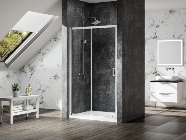 Merlyn MBOX MBS1200/1800 1200mm Sliding Door Chrome Loft Height
