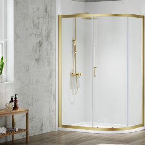 Merlyn MBOX MB1Q1080BBR 1 Door Quad 1000 x 800 Brushed Brass