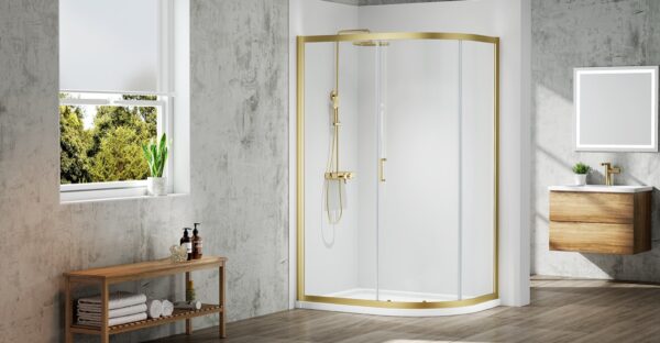 Merlyn MBOX MB1Q1080BBR 1 Door Quad 1000 x 800 Brushed Brass