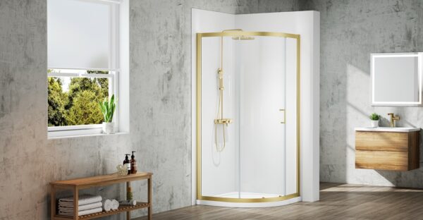 Merlyn MBOX MB1Q900BBR 1 Door Quad 900 Brushed Brass