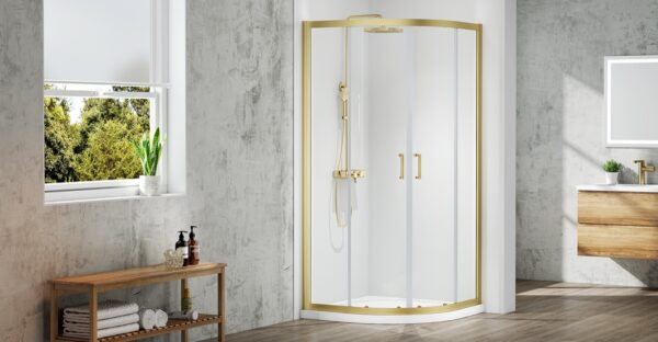 Merlyn MBOX MB2Q800BBR 2 Door Quad 800 Brushed Brass