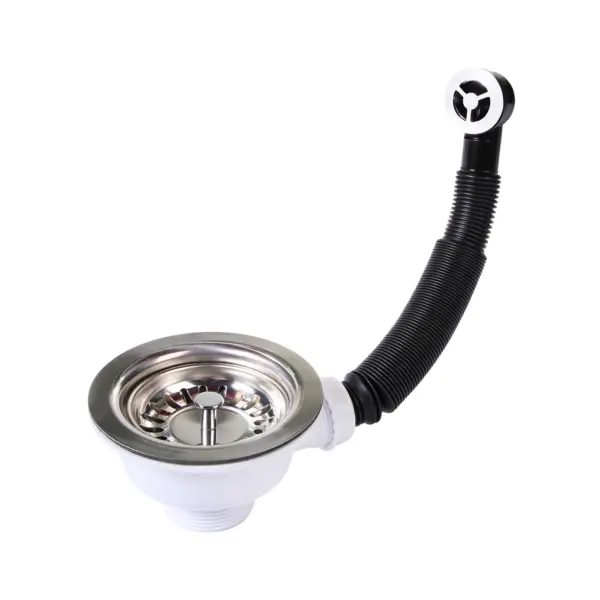Inventive Creations BSKT3 Stainless Steel Basket Strainer Waste With Rectangular Overflow