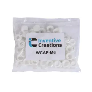 Inventive Creations WCAP-M6 M6 White Fold-Over Screw Caps