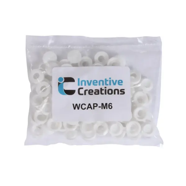 Inventive Creations WCAP-M6 M6 White Fold-Over Screw Caps