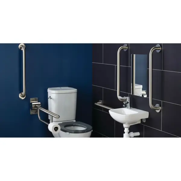 Ideal Standard S0684MY Contour 21+ Doc M Close Coupled Pack Stainless Steel Rails (RIGHT)