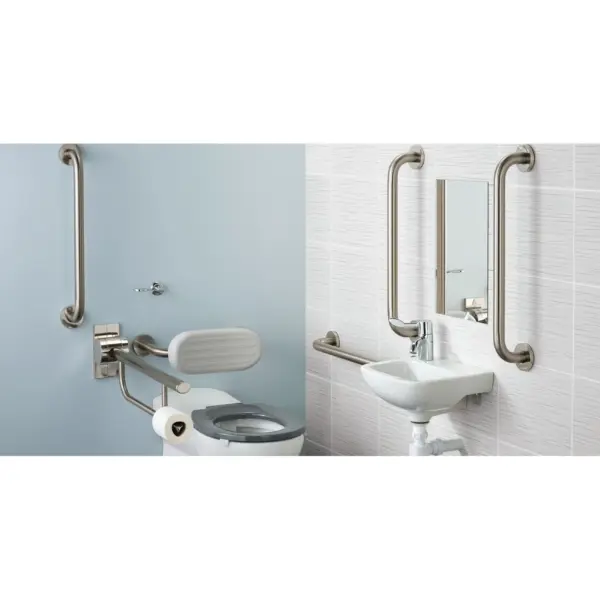 Ideal Standard S0686MY Contour 21+ Doc M Back-to-Wall Pack Stainless Steel Rails (RIGHT)