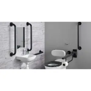 Ideal Standard S0685RN Contour 21+ Doc M Back-to-Wall Pack Charcoal Rails (LEFT)